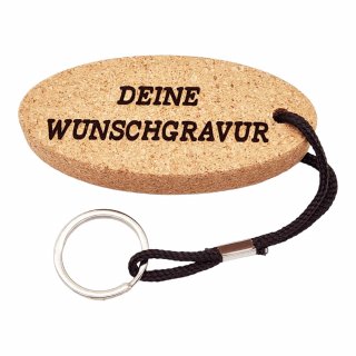 SchwimmenderSchwimmender Kork-Schlüsselanhänger mit Wunschgravur