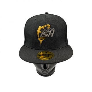 Fishing Cap Gluecksfish Snapback Angler Mütze schwarz-gold schwarz