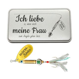 Anglergeschenk mit Gravur "Ich liebe es.. wenn meine Frau mich zum angeln gehen lässt"