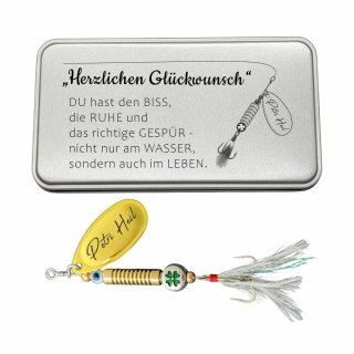 Anglergeschenk "Herzlichen Glückwunsch - Petri Heil"
