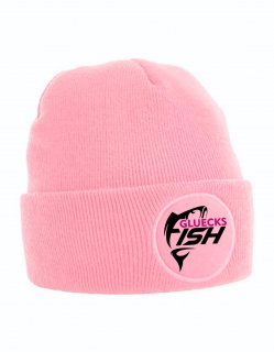 Gluecksfish Winter Beanie – Warme Beechfield Mütze mit Logo Unisex 4 Farben rosa