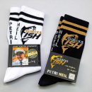 Gluecksfish Socken - Petri Heil Set  (schwarz + weiß)