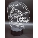 Acrylglas-Aufsteller "Go Fishing" Geschenk für Angler Gluecksfish